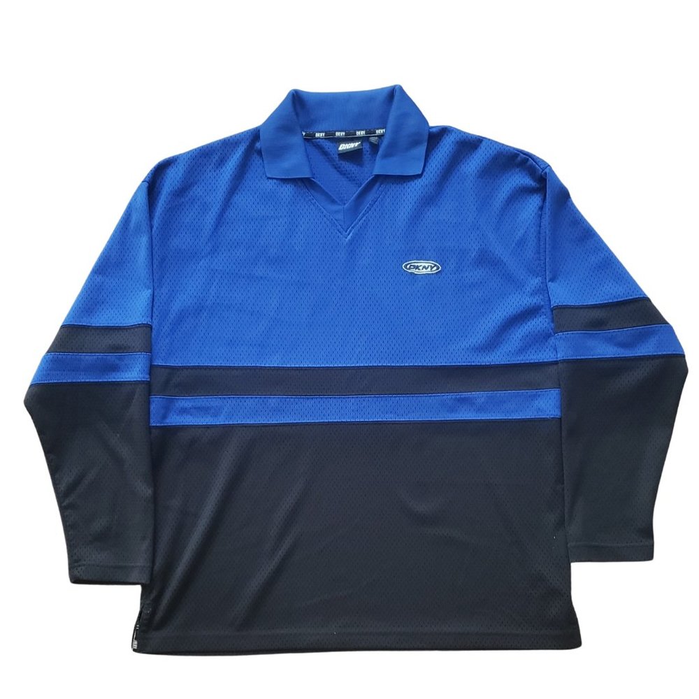Vintage 90s DKNY Mesh long-sleeved soccer jersey